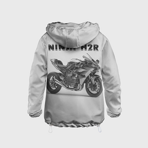 Детская ветровка Ninja light grey background of sport bike / 3D-Белый – фото 2