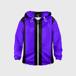Ветровка с капюшоном детская Color purple black stripes, цвет: 3D-белый