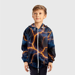Ветровка с капюшоном детская Молния на камуфляжной текстуре, цвет: 3D-белый — фото 2