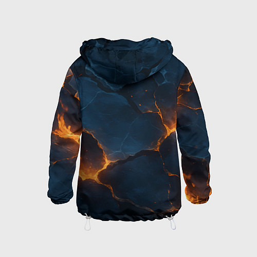 Детская ветровка Разлом плит с огнем / 3D-Белый – фото 2