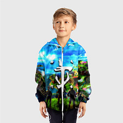 Ветровка с капюшоном детская Fortnite x doom logo, цвет: 3D-белый — фото 2
