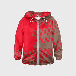 Детская ветровка Абстрактные алые пятна на цвете какао