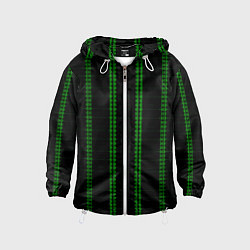 Детская ветровка Color black cage green stripes