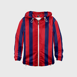 Ветровка с капюшоном детская Color black red stripes, цвет: 3D-белый