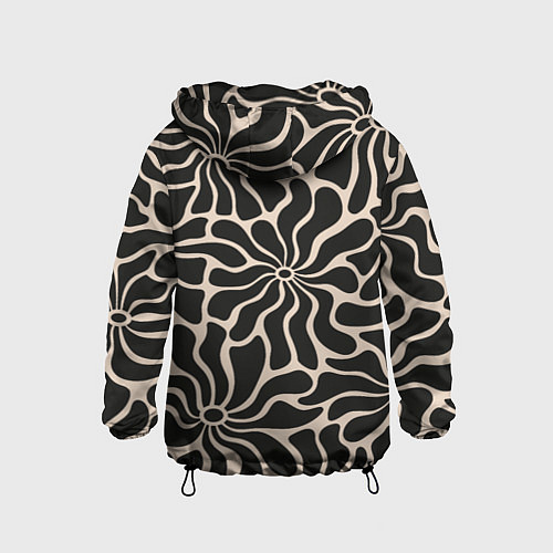 Детская ветровка Цветы black pattern / 3D-Черный – фото 2