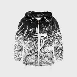 Ветровка с капюшоном детская Doom краски всплеск кисти, цвет: 3D-белый