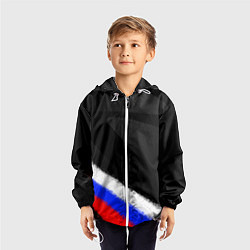 Ветровка с капюшоном детская Спортивный триколор России, цвет: 3D-белый — фото 2