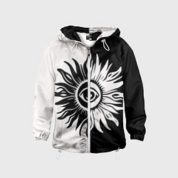 Детская ветровка Солнце черно-белое