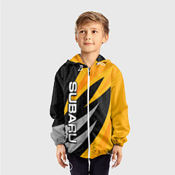 Ветровка с капюшоном детская Субару - желтый, цвет: 3D-белый — фото 2