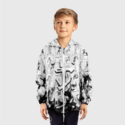 Ветровка с капюшоном детская Doom x portal fire, цвет: 3D-белый — фото 2