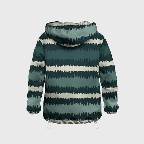 Детская ветровка Полосы зигзагообразные зеленые / 3D-Белый – фото 2