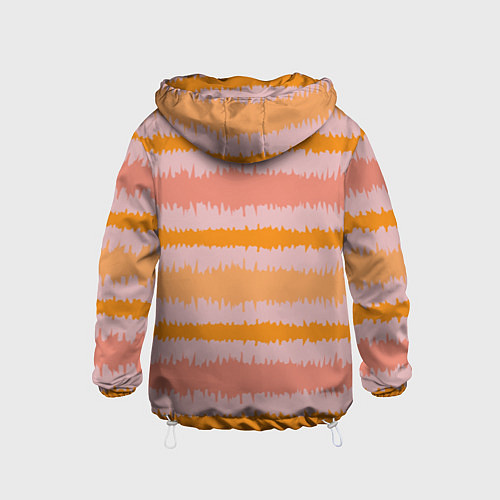 Детская ветровка Полосы зигзагообразные оранжево-розовые / 3D-Белый – фото 2