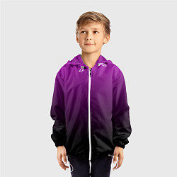 Ветровка с капюшоном детская Purple gradient, цвет: 3D-белый — фото 2