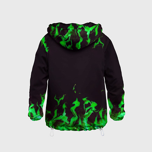 Детская ветровка Doom зелёный огонь / 3D-Белый – фото 2