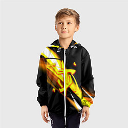 Ветровка с капюшоном детская Doom геометрия из полос, цвет: 3D-белый — фото 2