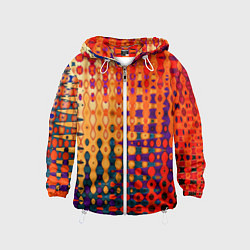 Ветровка с капюшоном детская Красно-жёлтый абстракция, цвет: 3D-белый