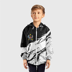 Ветровка с капюшоном детская Российская империя - потертости, цвет: 3D-белый — фото 2