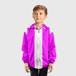 Ветровка с капюшоном детская Color white and pink, цвет: 3D-белый — фото 2