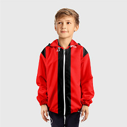 Ветровка с капюшоном детская Color red and black, цвет: 3D-белый — фото 2