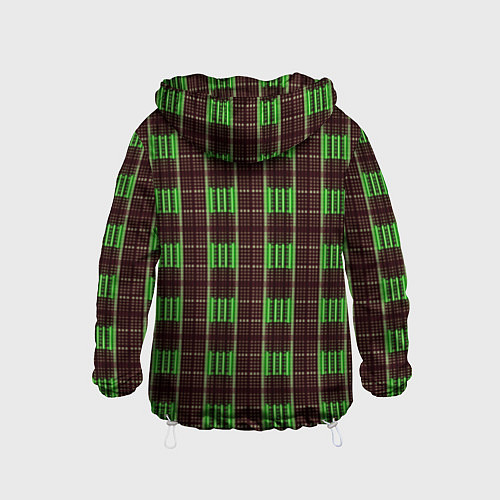 Детская ветровка Neon color black and green stripes / 3D-Белый – фото 2