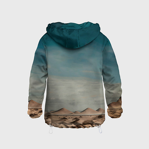 Детская ветровка Задумчивый слон: пустыня / 3D-Белый – фото 2