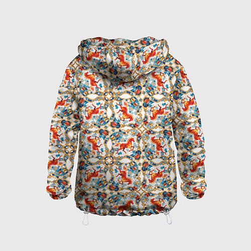 Детская ветровка Орнамент с лошадью - символом Нового 2026 года / 3D-Белый – фото 2