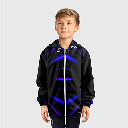 Ветровка с капюшоном детская Color black neon stripes, цвет: 3D-белый — фото 2