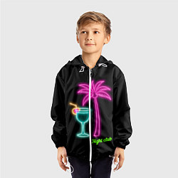 Ветровка с капюшоном детская Night club, цвет: 3D-белый — фото 2