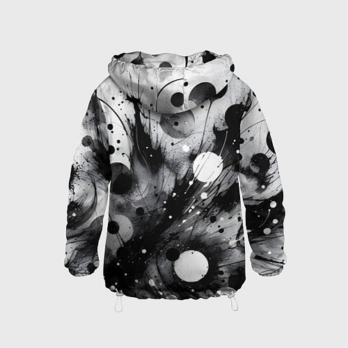 Детская ветровка Абстрактная чёрно-белая композиция / 3D-Белый – фото 2