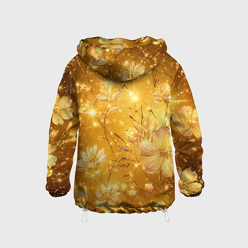 Детская ветровка Цветочный золотой с искрами / 3D-Белый – фото 2