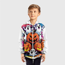 Ветровка с капюшоном детская Happy Halloween 25, цвет: 3D-белый — фото 2