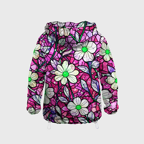 Детская ветровка Цветочный розовый витраж / 3D-Белый – фото 2