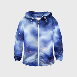 Ветровка с капюшоном детская Сине-голубая волшебная дымка, цвет: 3D-белый