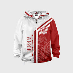 Ветровка с капюшоном детская Россия, цвет: 3D-белый