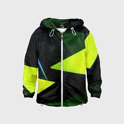 Ветровка с капюшоном детская Geometric shapes, цвет: 3D-белый