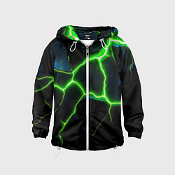 Ветровка с капюшоном детская Green split, цвет: 3D-белый