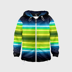 Ветровка с капюшоном детская Neon multicolored lines, цвет: 3D-белый