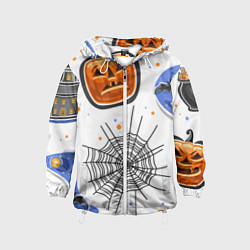 Ветровка с капюшоном детская Holiday halloween, цвет: 3D-белый