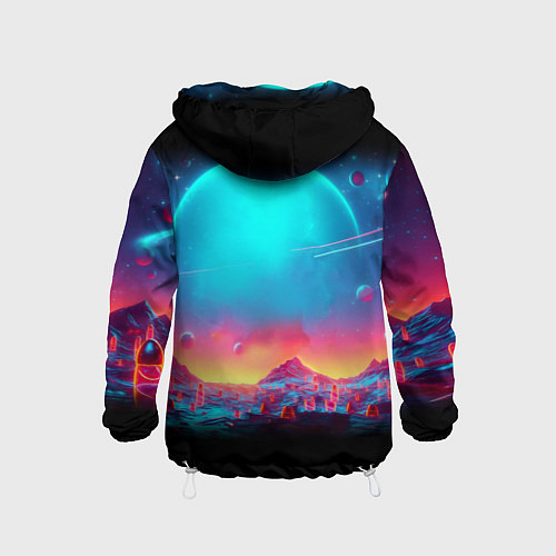 Детская ветровка Космонавт Бендер на неоновой планете / 3D-Белый – фото 2