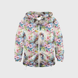 Детская ветровка Воробей в ярких цветах паттерн