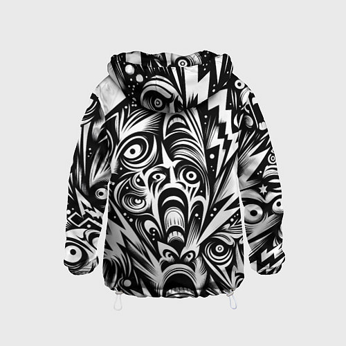 Детская ветровка Lightnings and faces - ai art fantasy / 3D-Белый – фото 2