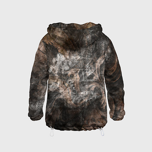 Детская ветровка Абстракция - brown darkness / 3D-Белый – фото 2