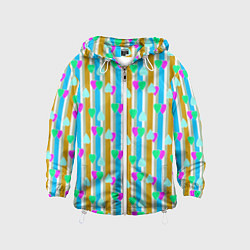 Детская ветровка Полосатый с сердечками ретро в горошек