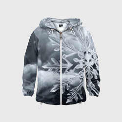 Детская ветровка Снежинка на черно белое