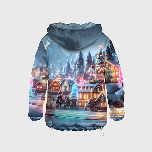 Детская ветровка Городок в новогодних огоньках / 3D-Белый – фото 2