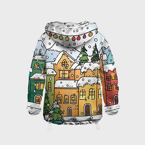 Детская ветровка Новогодний снегопад / 3D-Белый – фото 2