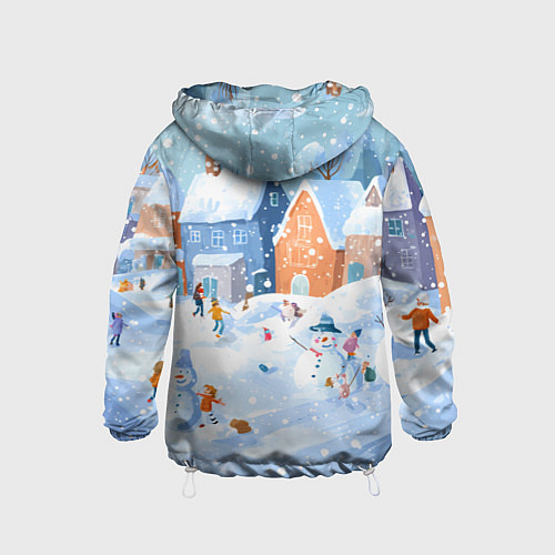 Детская ветровка Предновогодний день во дворе / 3D-Белый – фото 2