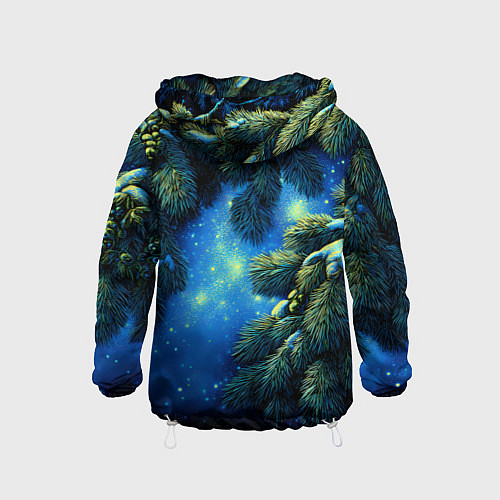 Детская ветровка Новогодние ветки елки / 3D-Белый – фото 2