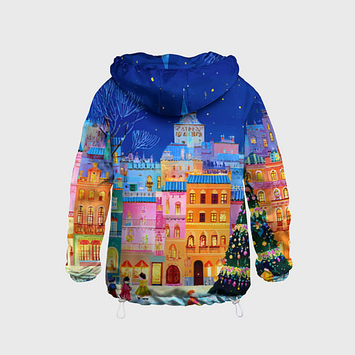 Детская ветровка Разноцветные новогодние домики / 3D-Белый – фото 2