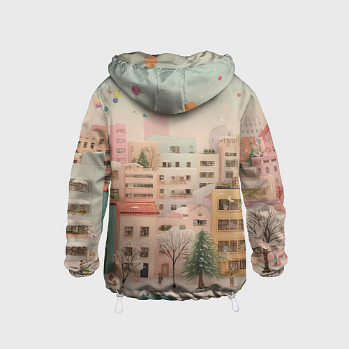 Детская ветровка Объемный новогодний город / 3D-Белый – фото 2